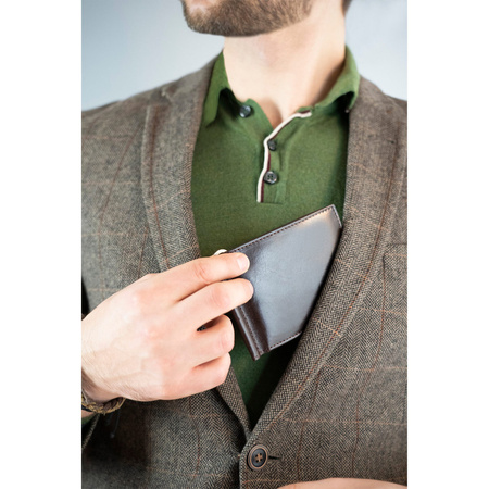 Herren-Geldbörse aus Leder in Braun mit RFID-System - Rovicky