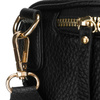 Schwarze Damen-Umhängetasche aus Öko-Leder, aufgehängt an einem verstellbaren Gürtel – Rovicky