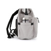 Grauer, geräumiger Damen Rucksack aus Polyester mit Reißverschluss – Himawari
