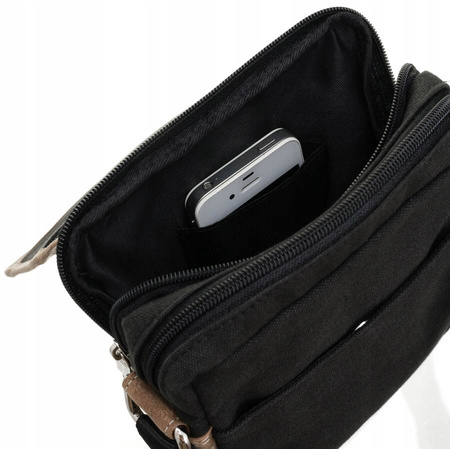 Herren Umhängetasche aus Stoff und echtem Leder – Always Wild