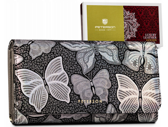 Große Damen Geldbörse aus Leder mit Druckknopf – Peterson