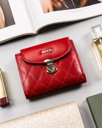 Mittelgroße Damen Geldbörse aus Leder mit Druckknopf – 4U Cavaldi