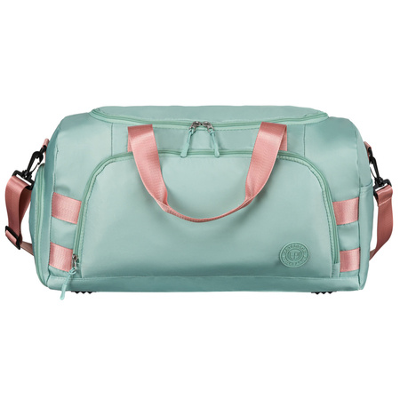 Grün-Rosa Wochenendtasche mit Koffergurt und Außentasche – Peterson