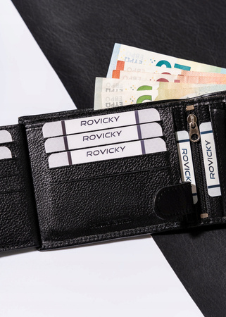 Große geräumige Herren Geldbörse aus echtem Leder – Rovicky