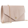 Elegante, bestickte Damen-Clutch aus synthetischem Stoff in Beige - Rovicky