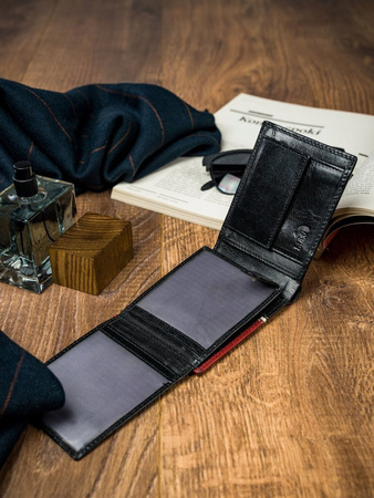 Herren Geldbörse horizontal aus echtem Leder – Rovicky