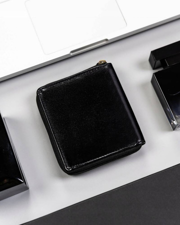 Kleine Herren Geldbörse aus Leder mit Reißverschluss – Rovicky