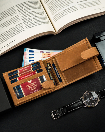 Kompakte Herren Geldbörse mit sicherem Verschluss – Peterson