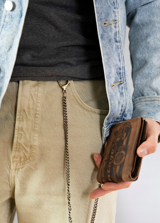 Große Herren Geldbörse aus Leder ohne Verschluss