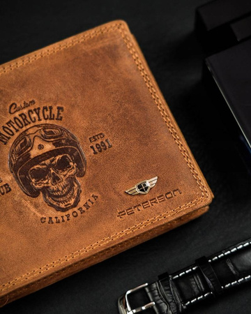 Herren Geldbörse ohne Verschluss aus Nubukleder – Peterson