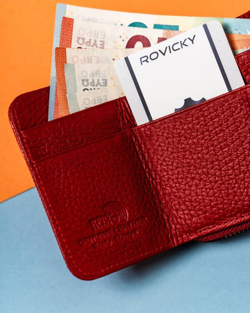 Kompakte Damen Geldbörse aus glänzendem Leder – Lorenti