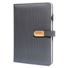 Geschenkset: Graues A5-Notizbuch mit schwarzem Kugelschreiber – Peterson
