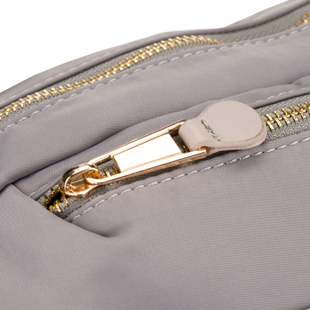 Damen-Umhängetasche aus Nylon in Grau mit Reißverschluss – Peterson