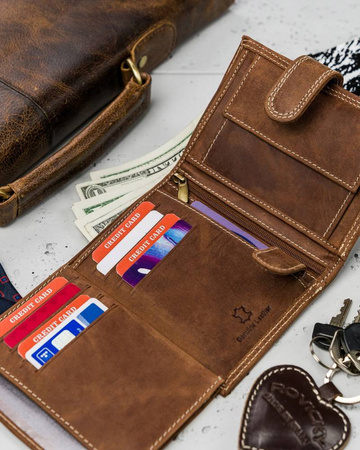 Herren Geldbörse aus Leder mit Außentasche – Always Wild