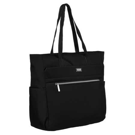 Geräumige elegante Damen Shopper Tasche Schultertasche Schwarz – Peterson