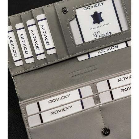 Poziome Damen Geldbörse mit buntem Blumenmuster und Druckknopf – 4U Cavaldi