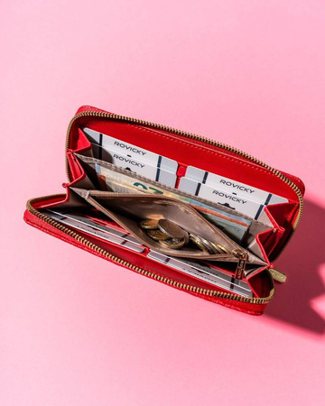 Große Damen Geldbörse mit Reißverschluss in Stiftetui-Form – Rovicky