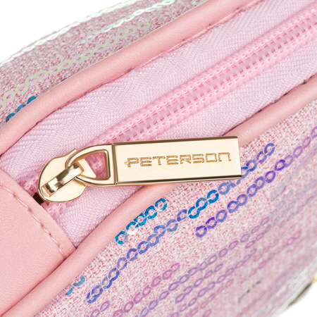 Rosa Kosmetiktasche aus synthetischem Material, einteilig - Peterson