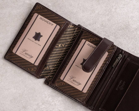 Große Herren Geldbörse aus Echtleder ohne Verschluss – Rovicky