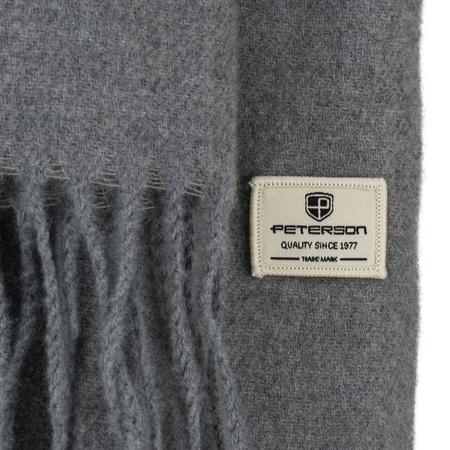 Grauer, eleganter Damen-Schal aus Polyester mit Fransen – Peterson