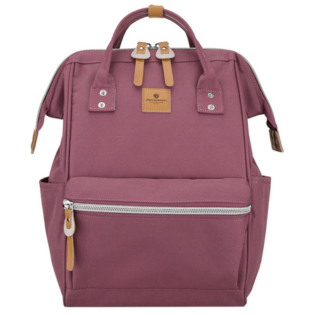 Lila Damen-Rucksack aus Polyester mit Laptopfach und USB-Anschluss - Peterson