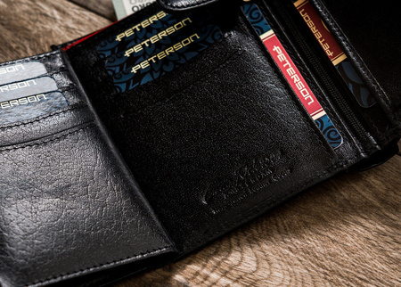 Herren Geldbörse aus Leder mit Verschluss – Peterson