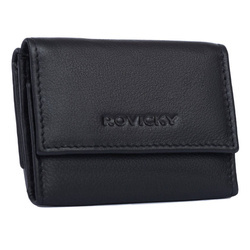 Eleganter Damen Geldbörse mit Druckknopf aus echtem Leder – Rovicky