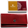 Große Damen Geldbörse rot aus Leder mit Klappe und Druckknopf – Peterson