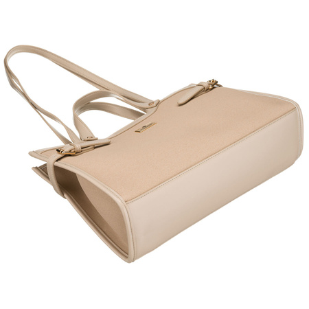 Klassische, beige Damen-Handtasche mit Magnetverschluss – Peterson