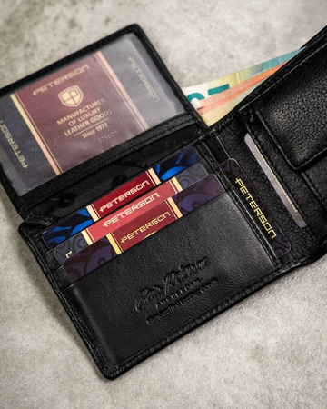 Geschenkset: kleine Herren Geldbörse aus Leder und Schlüsselanhänger – Peterson