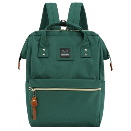 Grüner Laptoprucksack mit USB und Fächern – Himawari