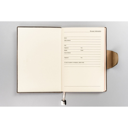 Beiger Notizblock im A5-Format, liniert – Peterson