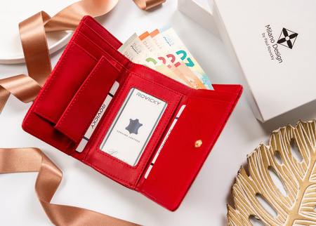 Damen Geldbörse aus Öko-Leder mit Druckknopfverschluss – Milano Design