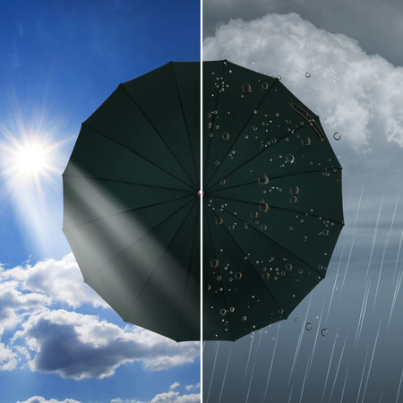 Eleganter, grüner Regenschirm mit großer Spannweite – Peterson