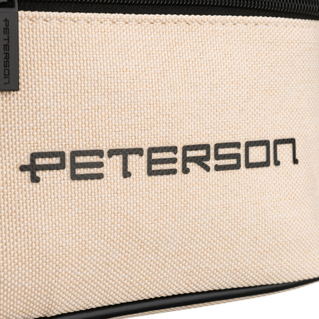 Beige-schwarze Kosmetiktasche aus synthetischem Gewebe, einteilig - Peterson