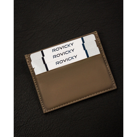 Kartenetui aus Echtleder in Dunkelbeige