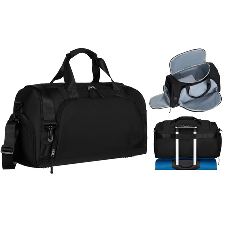 Schwarze Reisetasche mit Koffergurt – Peterson