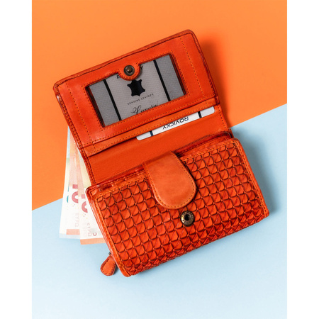 Leder Damen Geldbörse mit Struktur und Kartenfächern – Rovicky