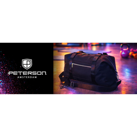 Damen Trainingstasche aus Polyester in Schwarz mit Reißverschluss - Peterson