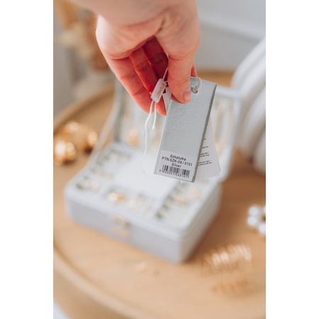 Elegante Schatulle in Silberfarbe, mit einem Druckverschluss und Schlüssel verschließbar – Peterson