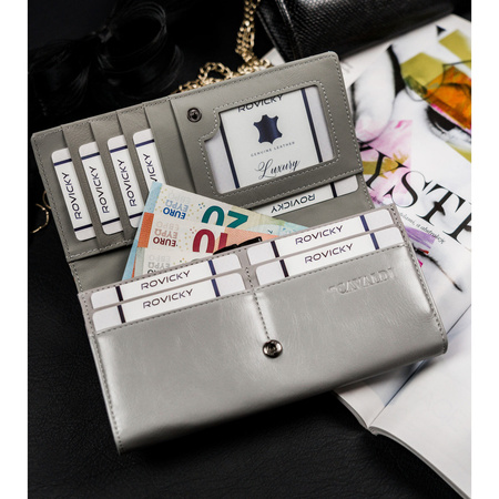 Bunte Damen Geldbörse mit Blumenmuster aus Echt- und Öko-Leder – 4U Cavaldi