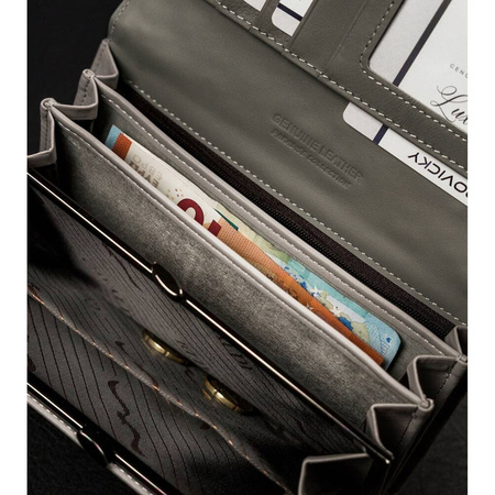 Bunte Damen Geldbörse mit Blumenmuster aus Echt- und Öko-Leder – 4U Cavaldi