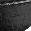 Schwarze, aus Leder Damen-Gürteltasche mit Reißverschluss - Rovicky