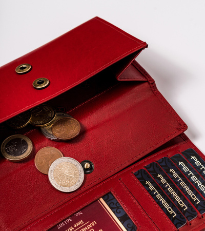 Damen Geldbörse aus Leder mit Außentasche – Peterson