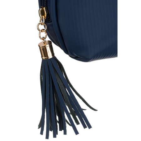 Dunkelblaue Kosmetiktasche aus synthetischem Material mit Reißverschluss – Peterson