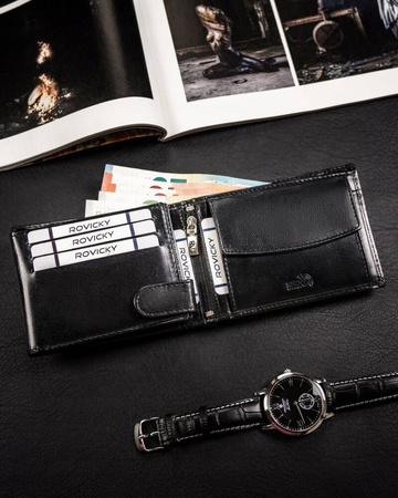 Klassische Herren Geldbörse aus echtem Leder – Rovicky