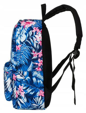 Städtischer Schulrucksack aus strapazierfähigem Polyester mit Pflanzenmuster – Peterson