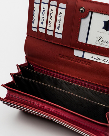 Damen Geldbörse aus lackiertem Leder mit großem Scheinfach – Cavaldi