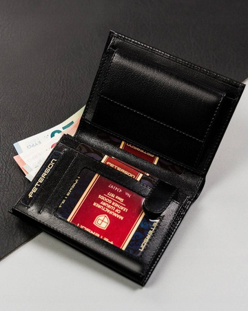 Große Herren Geldbörse aus Echtleder ohne Verschluss – Peterson