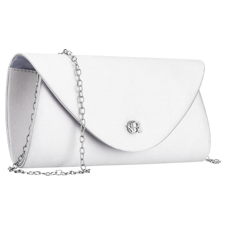 Elegante Damen-Clutch in Silber aus synthetischem Gewebe und mit Magnetverschluss – Rovicky